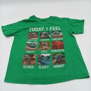 Star Wars Shirt Boys Medium Green Yoda Today I Feel Graphic Tee - Picture 1 of 6