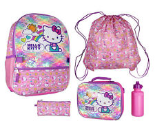 Hello Kitty Backpack 5 Piece Set Lunch Bag Cinch Bag Gadget Case Water Bottle