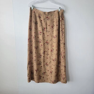 Worthington Mujer Faldas Talla 16W Floral Con Estampado Paisley Cottagecore Abertura Trasera Foto 1 de 4