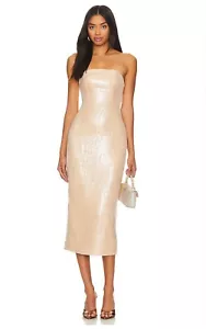 Abito midi Milly Kait con paillettes body-con - taglia 6 NUOVO con etichette MRSP$425 PAILLETTES - Foto 1 di 24