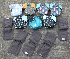 Naturally Natures Cloth Diapers/Inserts 12 Pcs  Bamboo Reusable Adjustable Boy - Picture 1 of 16