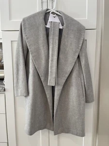 Ann Taylor Petite Peacoat Shawl Collar Wrap Wool Coat Jacket Woman’s M Gray - Picture 1 of 7