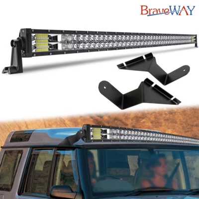 Fits Land Rover Discovery 1 & 2 CURVED 52INCH LED LIGHT BAR + Brackets Mounts - Image 1 of 4
