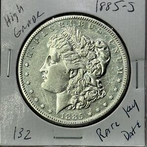 1885 S Morgan Silver Dollar HIGH Grade KEY Date Rare US Coin #132
