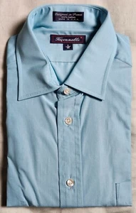 Faconnable Men's Dress Shirt Light Blue 100% Cotton Size 16 R Made in USA - Picture 1 of 7