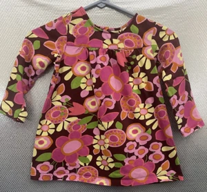 Hanna Andersson Kids Floral Dress Sz 110 US Sz 5 Pink Colorful Spring Summer - Picture 1 of 6