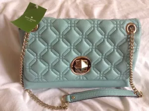 Kate Spade Astor Court Cynthia Blue Hydrang Quilted Leather Purse WKRU3571 - Bild 1 von 5