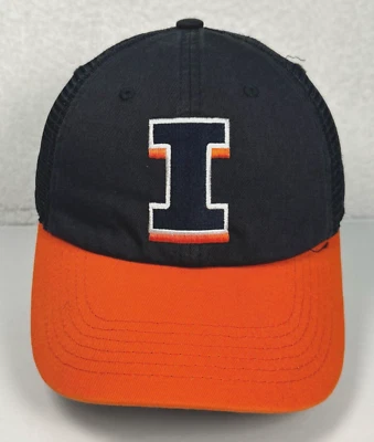 Illinois Fighting Illini Captivating Hat Cap Snapback Orange Blue Mesh Back - Image 1 of 4