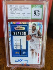 2020-21 Panini Contenders ALLEN IVERSON CRACKED ICE VETERAN CAR TICKET /15 PSA