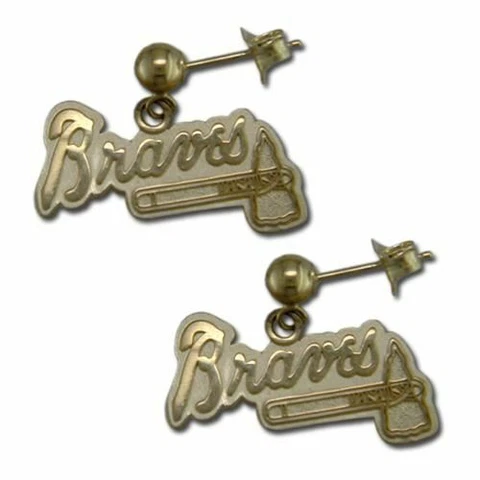 Atlanta Braves BRAVES with Tomahawk Post Earrings Cover