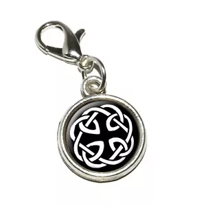 Celtic Knot - Antiqued Bracelet Pendant Zipper Pull Charm with Lobster Clasp - Picture 1 of 1