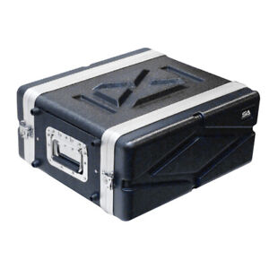 Lightweight 4 Space Mid-Size ABS Rack Case - 4U PA DJ Medium Depth Rack Case