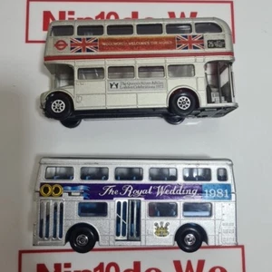 2 x London bus -Royal Wedding 1981 Princess Diana Crown+Corgi the Silver Jubilee - Picture 1 of 18