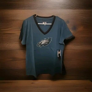 Nfl Team Apparel Women’s Rhinestone V- Neck T Shirt Philadelphia Eagles Size XL - Picture 1 of 6