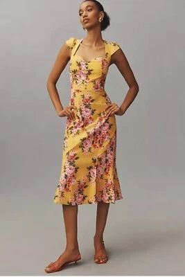 Vestido Anthropologie Cecily Fit & Flare Sweetheart de Maeve Amarillo Talla L Nuevo con Etiquetas Foto 1 de 3