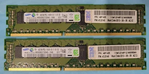 8GB (2x4GB) Samsung IBM 49Y1425 PC3L-10600R ECC DDR3 1333MHz M393B5273DH0-YH9 - Picture 1 of 4