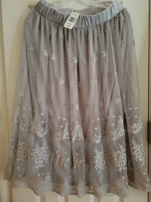 Indigo Soul 女式蕾丝波西米亚农民吉普赛中裙,尺寸 M — 第 1/4 张图片