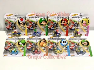 Hot Wheels Mario Kart 8 Pack w/ Baby Luigi Yoshi Donkey Kong Light Blue Shy Guy - Picture 1 of 8