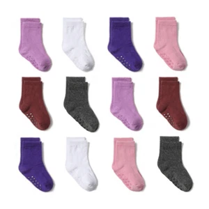 12 Pairs Toddler Boys Girls Non Slip Socks Baby Ankle Socks for 0-7 Years Kids - Picture 1 of 8
