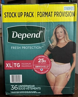 Ropa interior Depend FIT-FLEX para incontinencia en adultos XL máxima absorción -mujer Foto 1 de 4