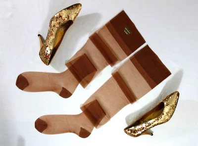 6 PR BOX VINTAGE~ALDENAIRE~NON RUN~PIN UP RHT NYLON STOCKINGS 15D SHEER  10.5 M - Image 1 of 4