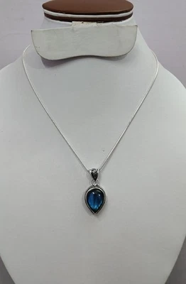 Free shipping Huge LABRADORITE Stone Handmade silver Pendant Fine Work - Image 1 of 4