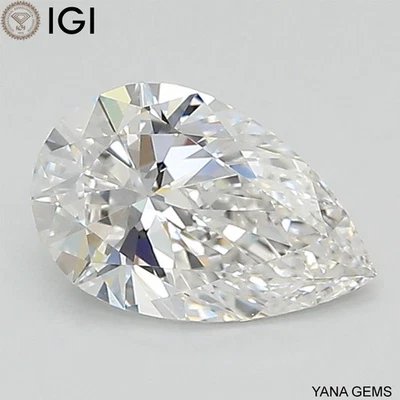 F Color VS1 Clarity 1.00 CARAT Pear Shape IGI Certified CVD Lab Grown Diamond - Image 1 of 4
