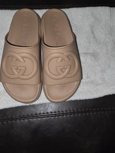 GUCCI Interlocking G Platform 42mm Slides - Size 38 / 8 Color - Camel - Bild 1 von 5