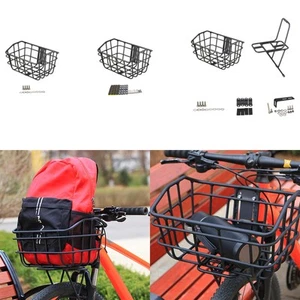 Bicycle Storage Basket Black Front Sturdy Convenient Assemble Cargo Container - Picture 1 of 20