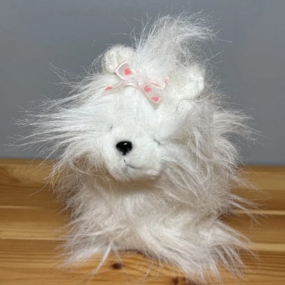 Ganz Webkinz Lil’Kinz Yorkie 7” Peluche Perro Blanco Rosa Cachorro Con Corazón Lazo Foto 1 de 4