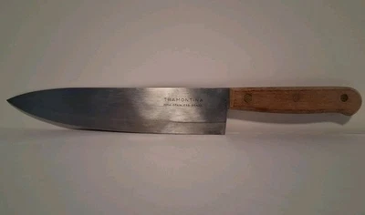 Cuchillo de Chef Vintage Tramontina Inox Inoxidable con Mango de Madera Hoja de 8" Mango de 5" Foto 1 de 4