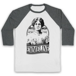 Emmeline Pankhurst Suffragette Baseball Tee Activist Icon 3/4 Sleeve T-Shirt - Picture 1 of 12
