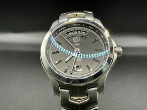 TAG HEUER Link calibre 5 WJF2010 día fecha esfera negra automático para hombre - Imagen 1 de 9