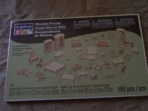 Rompecabezas de madera Art Minds muebles para casa de muñecas 185 piezas juguete educativo - Imagen 1 de 1
