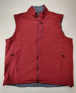 Solaris Men's XL Maroon Full Zip Fleece Vest Jacket with Zip Pockets  - Picture 1 of 6