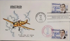 VAN NATTA ALFRED V VERVILLE AVIATION PIONEER HANDPAINTED HP FIRST DAY COVER FDC - Picture 1 of 1