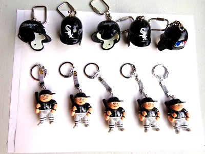 VINTAGE MLB CHICAGO WHITE SOX LiL Sports Brat Key Chains PLAYERS & HELMETS 10 Pc - Image 1 of 2