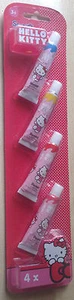 BNIP New Hello Kitty Confezione da 4 Tubi di Pittura - Blu Giallo Rosso Rosa - 12ml Ciascuno - Foto 1 di 6