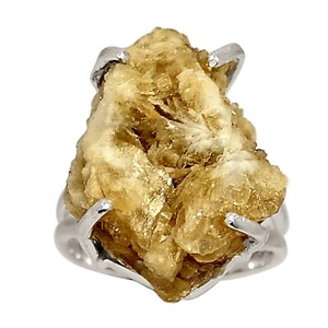 Natural Barite Rough 925 Sterling Silver Ring Jewelry s.7 ALLR-29943 - Picture 1 of 1