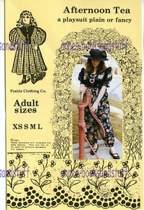 Prairie Clothing Co. Afternoon Tea a Playsuit plain or Fancy * Adult Size XS-L - Picture 1 of 3