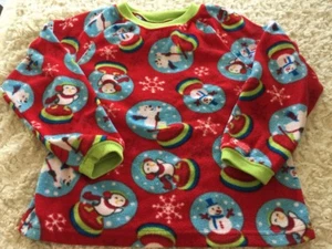 Children’s Place Boys Red Blue Snowman Fleece Long Sleeve Pajama Shirt 5-6 - Picture 1 of 7
