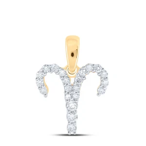 1/4CTW-DIA NK ZODIAC SIGN OF ARIES PENDANT - Picture 1 of 1