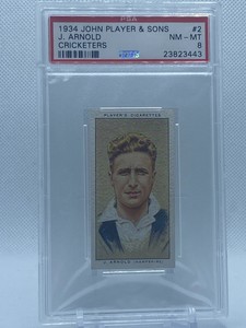 1934 John Player & Sons Cricketers #2 J. Arnold PSA 8 NM-MT
