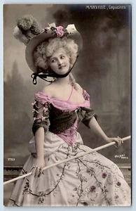 Cabaret francese sala musica WALERY PARIS MARVILLE cappuccini teatro bellezza RPPC B7 - Foto 1 di 2