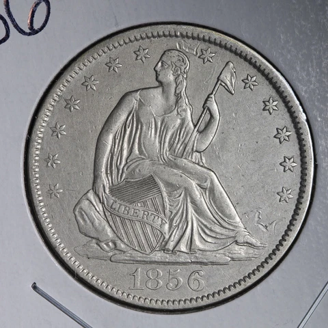 1856 Seated Liberty Silver Half Dollar CHOICE AU E269 UCNM Cover