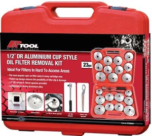 PK Tool 23 Pcs 1/2Dr Aluminium Cup Style Oil Filter Removal Kit 65-95mm - Picture 1 of 16