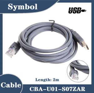 2m Barcode Scanner 6ft USB Cable for Symbol LS2208 LS4208 DS9208 CBA-U01-S07ZAR - Picture 1 of 6