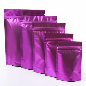 Bolsa de Embalaje 100/500 Metálica Púrpura Mylar Bolsas de Almacenamiento de Galletas de Caramelo Resellables - Imagen 1 de 11