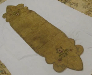 Antique European Silk & Metallic Brocade Altar Shawl Scarf Textile 15" x 58" - Picture 1 of 7