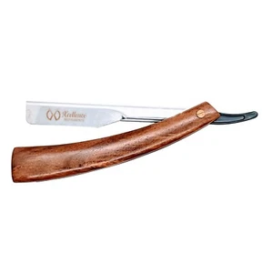 Maquinilla de afeitar recta Xcellence Barber, corte de garganta, mango de madera pulida - Imagen 1 de 13